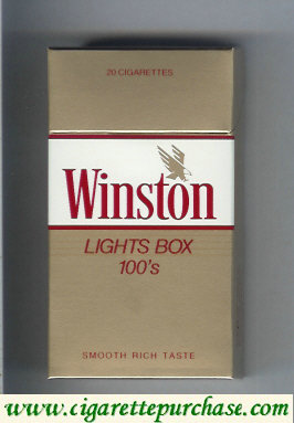 Winston with eagle from above in the right Lights 100s cigarettes hard box